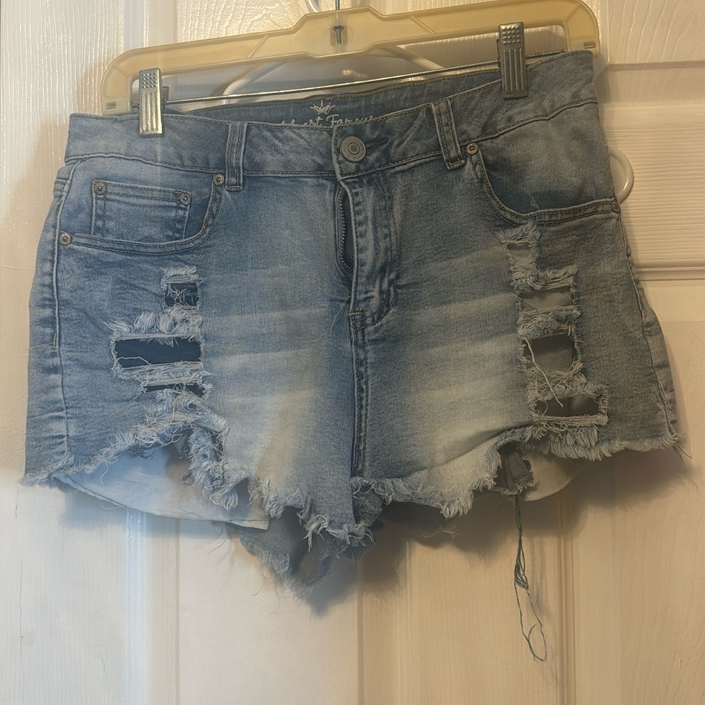 Size 11 blue washed jeans shorts ripped